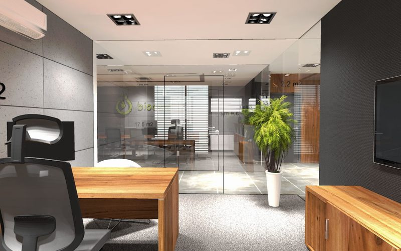 projektant wnętrz Lublin wnętrza komercyjne Biocent biurowiec siedziba firmy 19