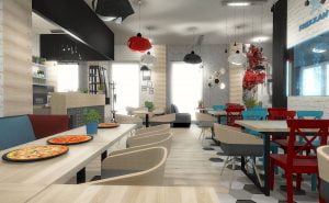projektant wnętrz Lublin wnętrza komercyjne Frizzante restauracja bistro wersja rodzinna 10