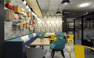 projektant wnętrz Lublin wnętrza komercyjne Frizzante restauracja bistro wersja wieczorowa 10