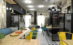 projektant wnętrz Lublin wnętrza komercyjne Frizzante restauracja bistro wersja wieczorowa 11
