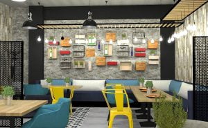 projektant wnętrz Lublin wnętrza komercyjne Frizzante restauracja bistro wersja wieczorowa 12