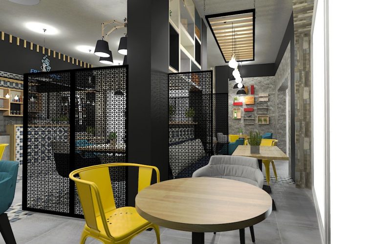 projektant wnętrz Lublin wnętrza komercyjne Frizzante restauracja bistro wersja wieczorowa 13