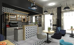 projektant wnętrz Lublin wnętrza komercyjne Frizzante restauracja bistro wersja wieczorowa 15