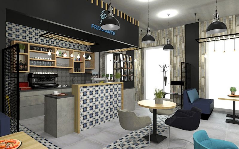 projektant wnętrz Lublin wnętrza komercyjne Frizzante restauracja bistro wersja wieczorowa 15