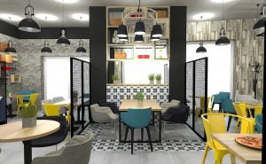 projektant wnętrz Lublin wnętrza komercyjne Frizzante restauracja bistro wersja wieczorowa 16