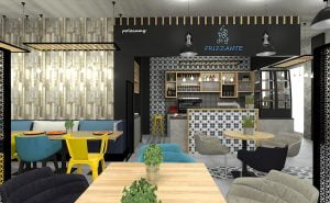 projektant wnętrz Lublin wnętrza komercyjne Frizzante restauracja bistro wersja wieczorowa 17