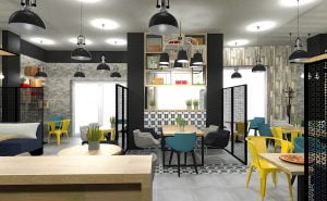 projektant wnętrz Lublin wnętrza komercyjne Frizzante restauracja bistro wersja wieczorowa 18