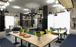 projektant wnętrz Lublin wnętrza komercyjne Frizzante restauracja bistro wersja wieczorowa 19