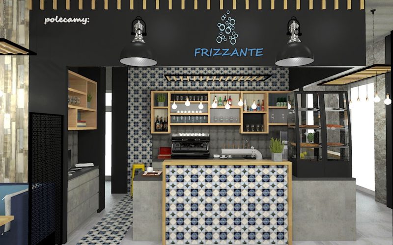 projektant wnętrz Lublin wnętrza komercyjne Frizzante restauracja bistro wersja wieczorowa 2