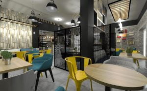 projektant wnętrz Lublin wnętrza komercyjne Frizzante restauracja bistro wersja wieczorowa 20