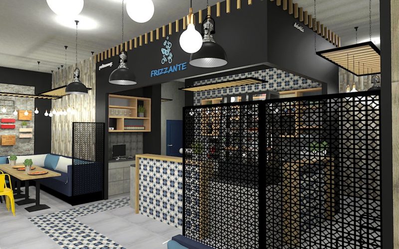 projektant wnętrz Lublin wnętrza komercyjne Frizzante restauracja bistro wersja wieczorowa 3