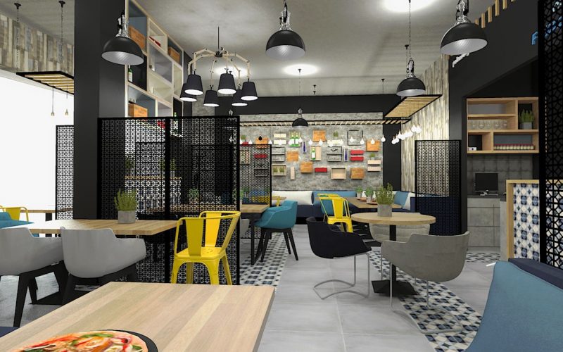 projektant wnętrz Lublin wnętrza komercyjne Frizzante restauracja bistro wersja wieczorowa 5