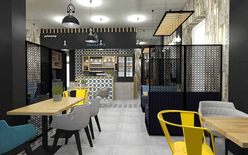 projektant wnętrz Lublin wnętrza komercyjne Frizzante restauracja bistro wersja wieczorowa 9
