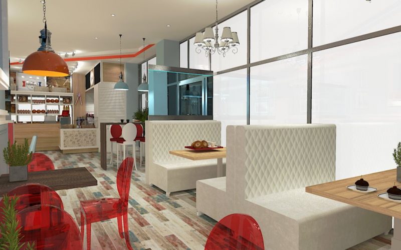 projektant wnętrz Lublin wnętrza komercyjne La Lumiere piekarnia francuska Lazurowe wybrzeże 11