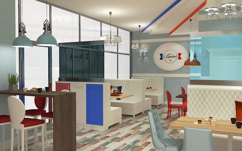 projektant wnętrz Lublin wnętrza komercyjne La Lumiere piekarnia francuska Lazurowe wybrzeże 17