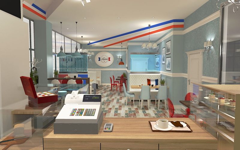 projektant wnętrz Lublin wnętrza komercyjne La Lumiere piekarnia francuska Lazurowe wybrzeże 2