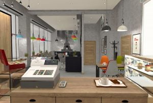 projektant wnętrz Lublin wnętrza komercyjne La Lumiere piekarnia francuska Wieża Eiflla 1