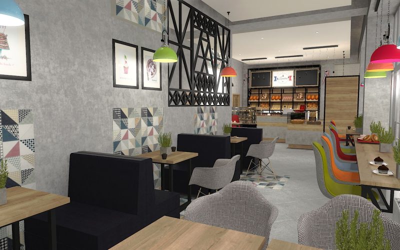 projektant wnętrz Lublin wnętrza komercyjne La Lumiere piekarnia francuska Wieża Eiflla 10