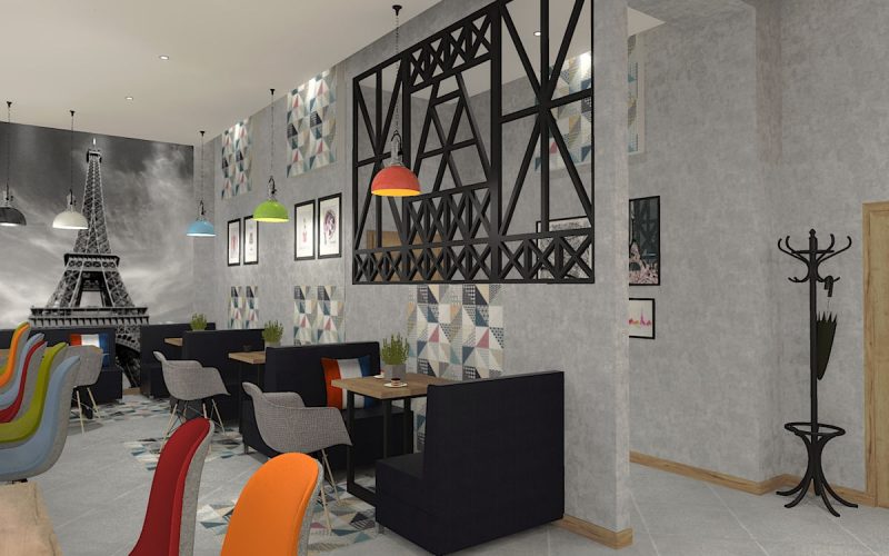 projektant wnętrz Lublin wnętrza komercyjne La Lumiere piekarnia francuska Wieża Eiflla 11