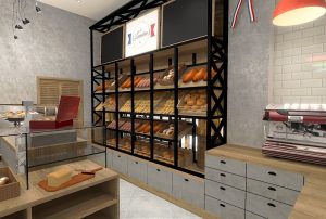 projektant wnętrz Lublin wnętrza komercyjne La Lumiere piekarnia francuska Wieża Eiflla 13