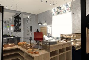 projektant wnętrz Lublin wnętrza komercyjne La Lumiere piekarnia francuska Wieża Eiflla 14