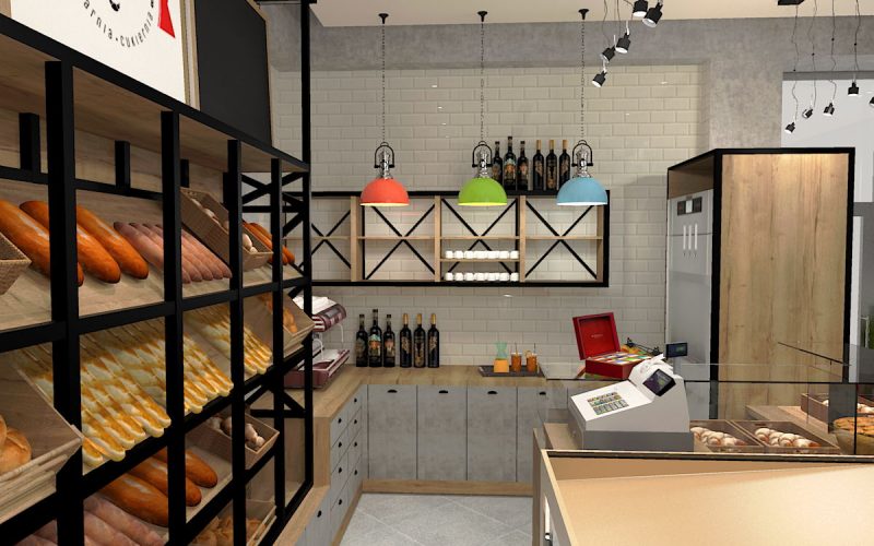 projektant wnętrz Lublin wnętrza komercyjne La Lumiere piekarnia francuska Wieża Eiflla 15