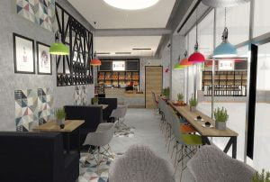 projektant wnętrz Lublin wnętrza komercyjne La Lumiere piekarnia francuska Wieża Eiflla 2