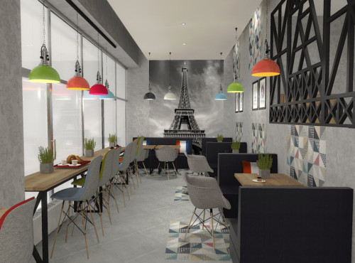 projektant wnętrz Lublin wnętrza komercyjne La Lumiere piekarnia francuska Wieża Eiflla 6
