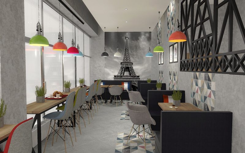 projektant wnętrz Lublin wnętrza komercyjne La Lumiere piekarnia francuska Wieża Eiflla 6