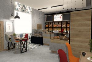 projektant wnętrz Lublin wnętrza komercyjne La Lumiere piekarnia francuska Wieża Eiflla 7