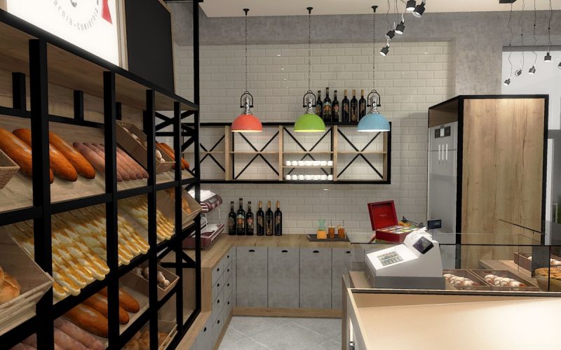 projektant wnętrz Lublin wnętrza komercyjne La Lumiere piekarnia francuska Wieża Eiflla 8