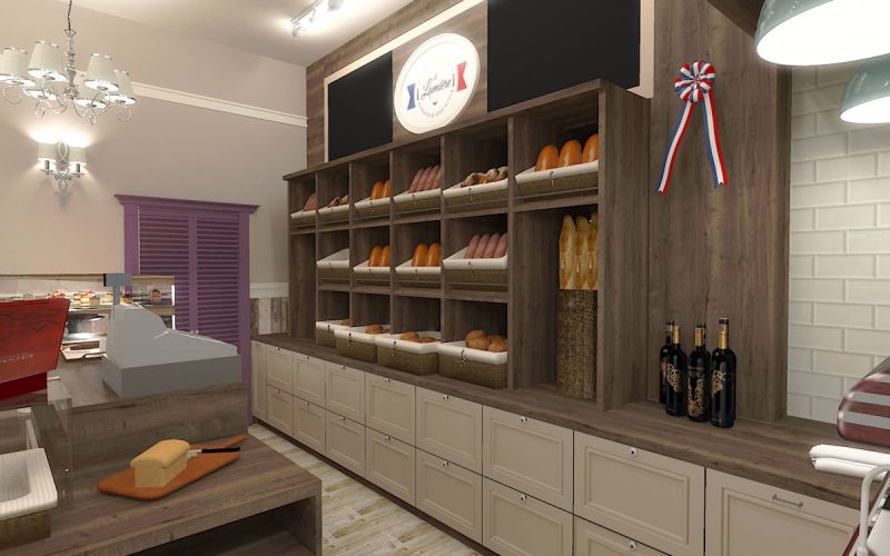 projektant wnętrz Lublin wnętrza komercyjne La Lumiere piekarnia francuska Wzgórza prowansalskie 1