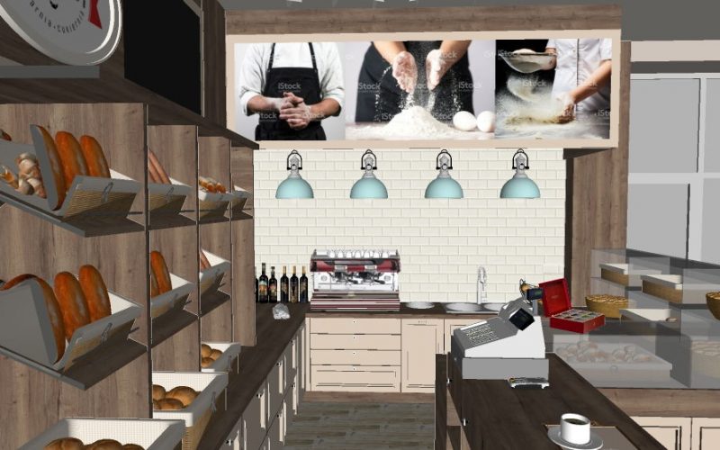 projektant wnętrz Lublin wnętrza komercyjne La Lumiere piekarnia francuska Wzgórza prowansalskie 14