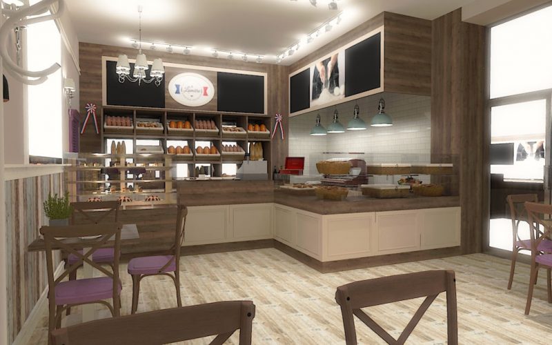 projektant wnętrz Lublin wnętrza komercyjne La Lumiere piekarnia francuska Wzgórza prowansalskie 2