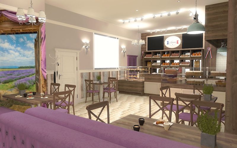 projektant wnętrz Lublin wnętrza komercyjne La Lumiere piekarnia francuska Wzgórza prowansalskie 4