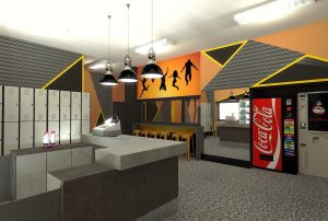 projektant wnętrz Lublin wnętrza komercyjne Wrotkomania skate park Oryginalna 11