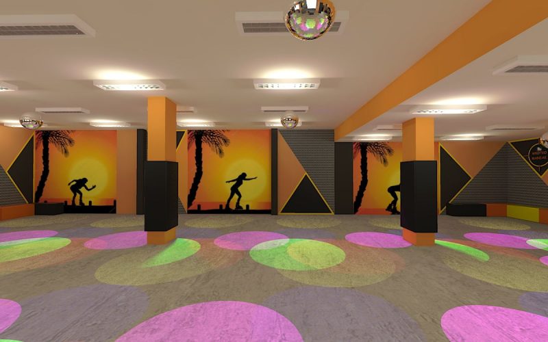 projektant wnętrz Lublin wnętrza komercyjne Wrotkomania skate park Oryginalna 14