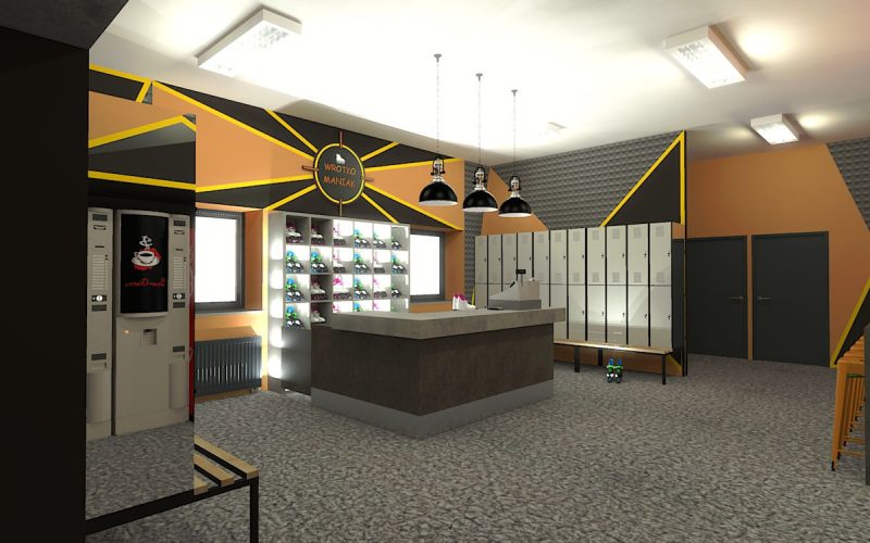 projektant wnętrz Lublin wnętrza komercyjne Wrotkomania skate park Oryginalna 15