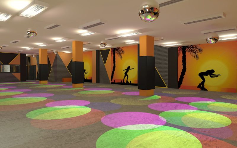 projektant wnętrz Lublin wnętrza komercyjne Wrotkomania skate park Oryginalna 2
