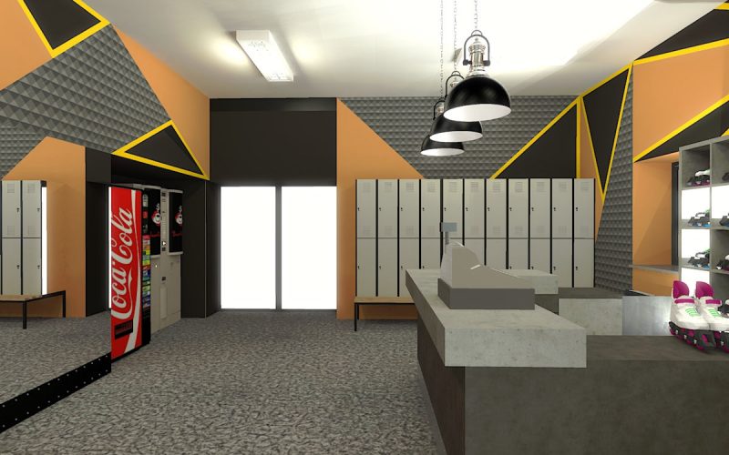 projektant wnętrz Lublin wnętrza komercyjne Wrotkomania skate park Oryginalna 5