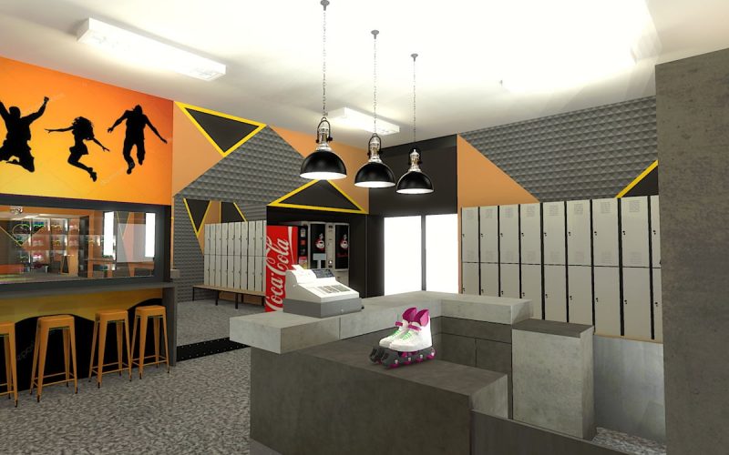 projektant wnętrz Lublin wnętrza komercyjne Wrotkomania skate park Oryginalna 9