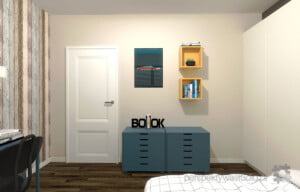 projektowanie wnetrz lublin Perspektywa Studio projekt pokoju nastolatka Ikea pomarancz 3
