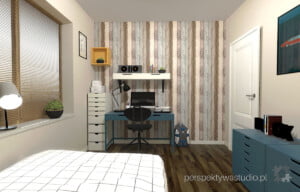 projektowanie wnetrz lublin Perspektywa Studio projekt pokoju nastolatka Ikea pomarancz 4