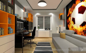 projektowanie wnetrz lublin Perspektywa Studio projekt pokoju nastolatka ikea eket fan pilki noznej 1
