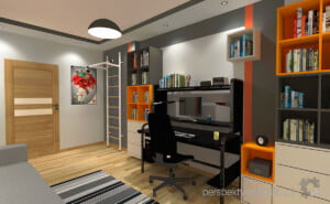 projektowanie wnetrz lublin Perspektywa Studio projekt pokoju nastolatka ikea eket fan pilki noznej 3