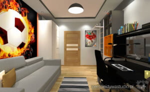 projektowanie wnetrz lublin Perspektywa Studio projekt pokoju nastolatka ikea eket fan pilki noznej 6