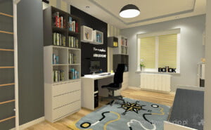 projektowanie wnetrz lublin Perspektywa Studio projekt pokoju nastolatka szaro zolty mapa 2