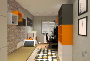 projektowanie wnetrz lublin Perspektywa Studio projekt pokoju nastolatka tpeta cegla ikea eket 1