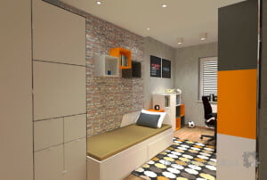 projektowanie wnetrz lublin Perspektywa Studio projekt pokoju nastolatka tpeta cegla ikea eket 2