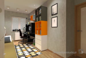 projektowanie wnetrz lublin Perspektywa Studio projekt pokoju nastolatka tpeta cegla ikea eket 3